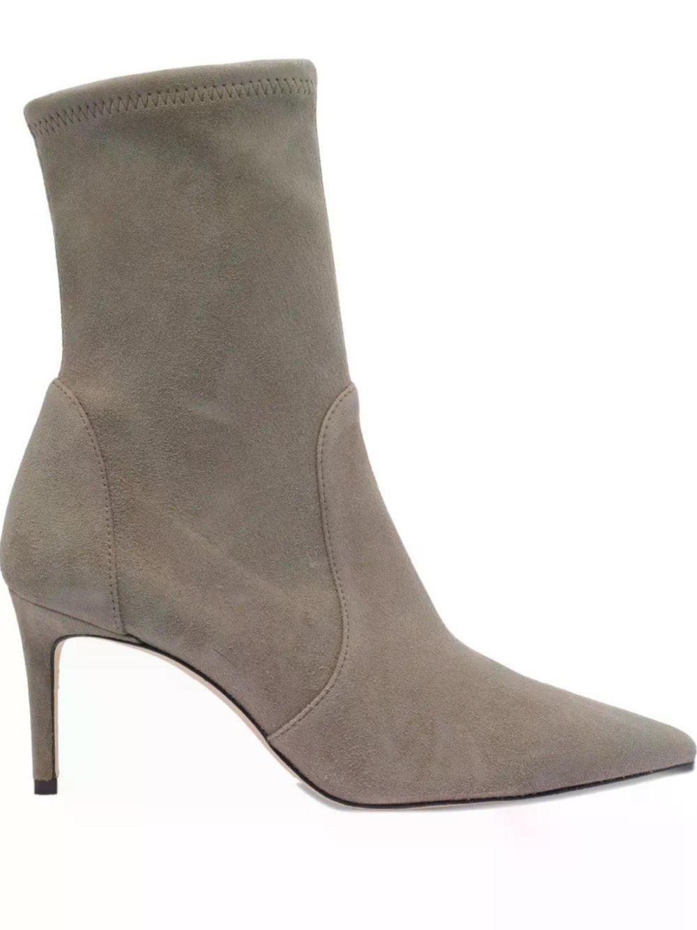 BRAND NEW Stuart Weitzman Grey Suede Pointed Toe Heeled Boot